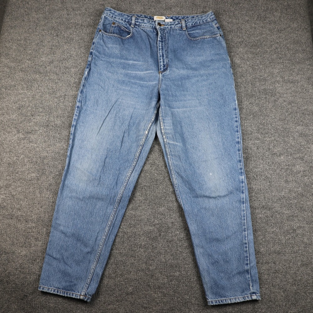 Talbots Jeans Womens 18 Blue High Rise Tapered Denim Mom Fit Classic Light Wash